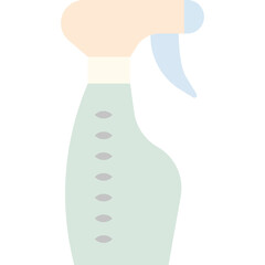 Pale Blue and Beige Spray Bottle with Subtle Gray Markings on a Transparent Background Simple Cleaning Product Icon for Household Chores and Sanitation Needs