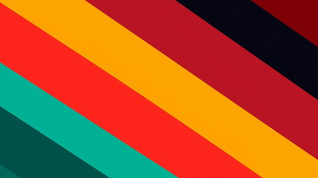 Vibrant abstract illustration featuring diagonal stripes in bold colors including red, yellow, green, and black, creating a dynamic visual experience with energetic movement and modern design elements