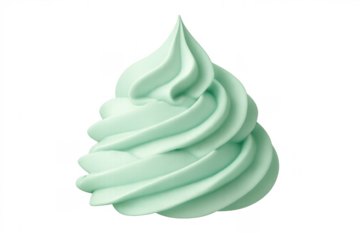 Green soft serve ice cream swirl dessert