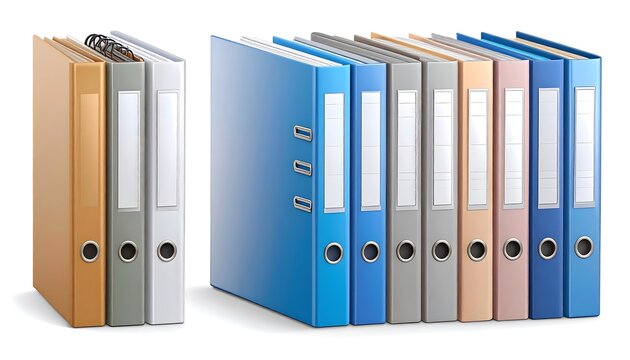Organized Filing Folders in Various Colors.