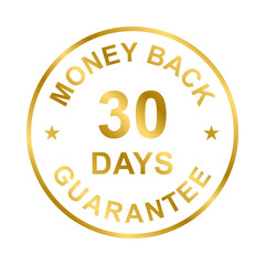 30-Day Money Back Guarantee Seal in Gold
