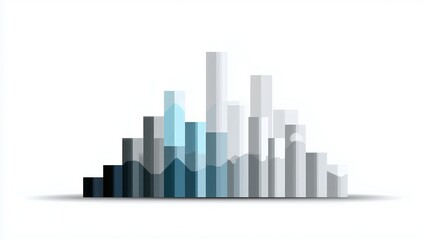Abstract bar chart visualizing financial data, analyzing business statistics, illustrating market trends, and displaying investment growth with progress report elements