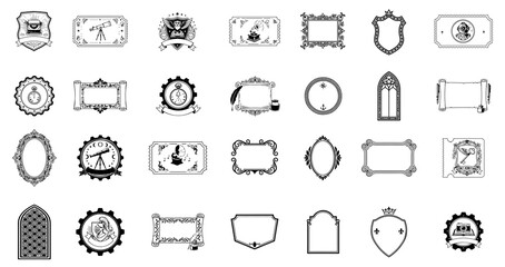 Fototapeta premium Luxury Vector Frames with Arch and Crown Details for Monograms and Logos