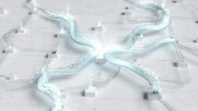 Abstract Knowledge Transfer Flow on Clean White Background