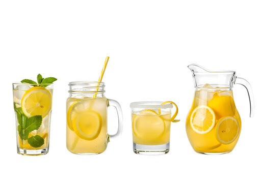 Refreshing lemonade drinks ready for summer fun