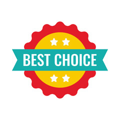 Obraz premium Best Choice Badge with Teal Ribbon and Stars in 3D Cartoon Seal Illustration 