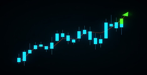Investment finance chart,stock market business and exchange financial growth graph.3D, 4K