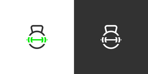 Abstract Fitness Equipment Logo  Modern Gym Brand Symbol