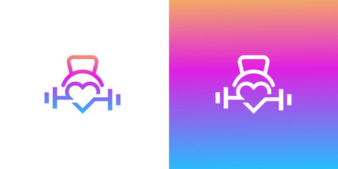 Gradient Fitness Heart Icon  Health and Wellness Logo Design