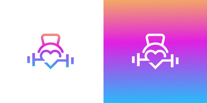 Gradient Fitness Heart Icon  Health and Wellness Logo Design