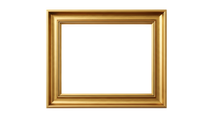 Ornate gold picture frame with intricate detailing perfect for artwork or photos isolated on transparent background