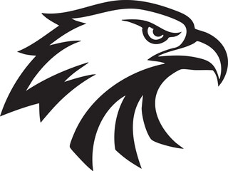 Obraz premium Stylized Black and White Eagle Head Silhouette, a Powerful Symbol of Freedom and Vision