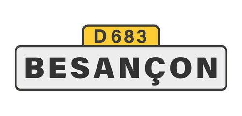 BESANÇON D683 panneau entrée d'agglomération, (symbolique)
