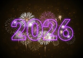 2026 new year celebration with vibrant fireworks display on sky