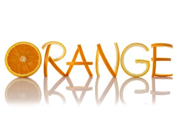 Orange fruit creative typography concept fresh citrus vitamin c healthy eating art