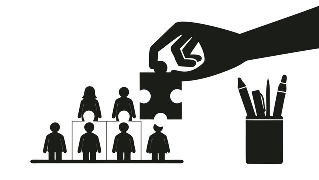 Conceptual illustration of a business team collaborating and achieving success symbolizing unity and shared goals in a professional environment