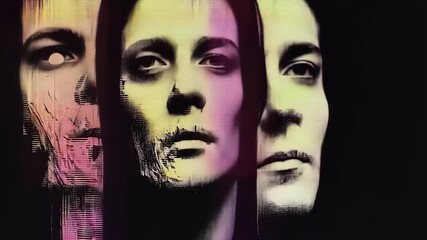 Artistic Abstract Female Portrait: A Surreal Cinematic Display of Colorful Emotion and Expression with Futuristic Multicolor Design - Powered by Adobe
