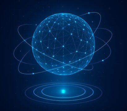 Glowing Digital Sphere Network