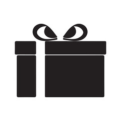 Gift Box Silhouette Icon &ndash; Present, Holiday Celebration, Wrapped Gift Vector