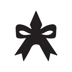 Ribbon Bow Silhouette Icon &ndash; Decoration, Gift Wrap, Holiday Design Vector