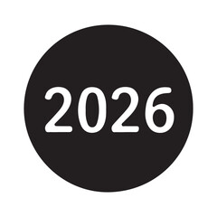 2026 Number Icon &ndash; Year Label, Calendar Symbol, Future Date Graphic
