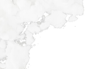 corner of white snow frame isolated on white or transparent png