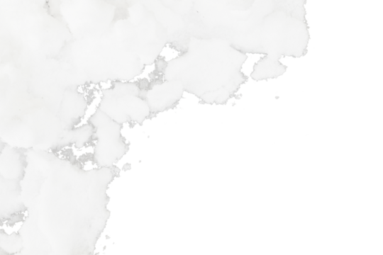 corner of white snow frame isolated on white or transparent png