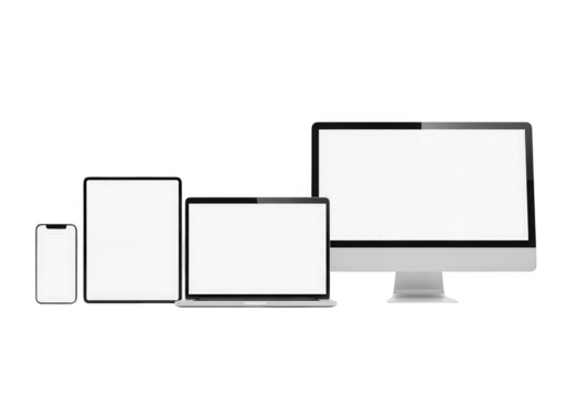 Technology devices collection isolated on transparent background - Powered by Adobe