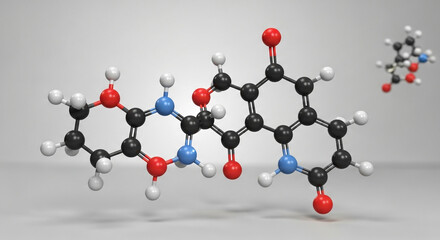 Detailed molecular structure visualization for scientific research presentations and pharmaceutical development projects for a modern, professional look and feel