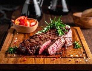 Well-done Wagyu beef steak