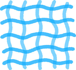 Hand-Drawn Sky Blue Checkered Grid Pattern Background &ndash; Soft Pastel Fabric Texture Illustration