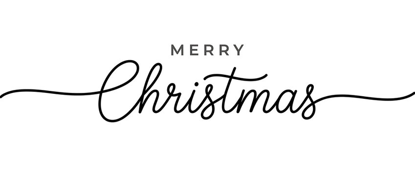 MERRY CHRISTMAS brush calligraphy banner