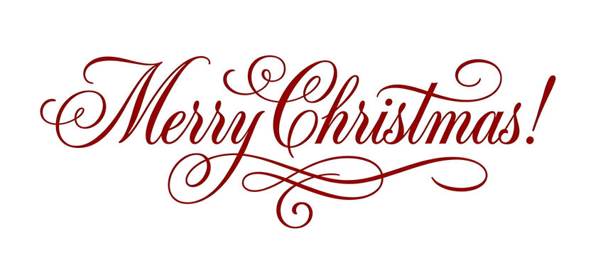 Merry Christmas Calligraphy lettering text symbol of Christianity hand drawn illustration sketch