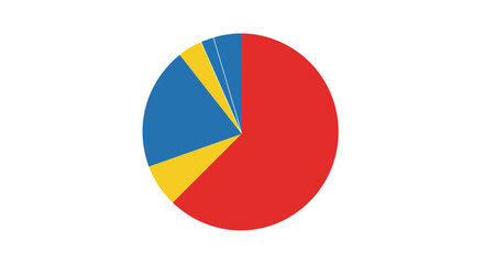 Fototapeta premium Colorful pie chart graphic showing data distribution isolated on