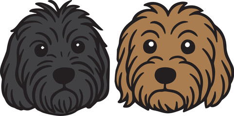 two dogs vector illustration