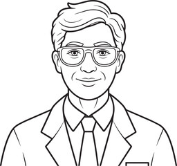 Fototapeta premium man with glasses, Biotechnologist profession