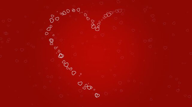 collection of miniature heart icons coalesce into emblem denoting profound emotional bonds