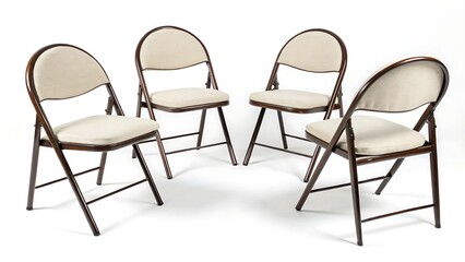 Obraz premium Group of chairs in a half-round arrangement cut out isolated on white background With shadow. AI GENERATED. 