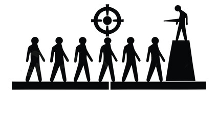 Flat vector illustration of a leader silhouette representing success leadership and achievement suitable for banners and advertisements