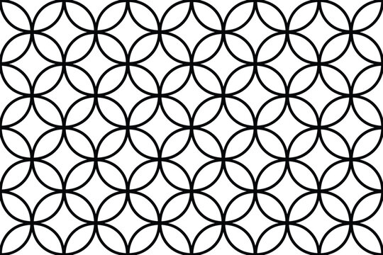 Seamless overlapping circles pattern vector background design for textile fabric art