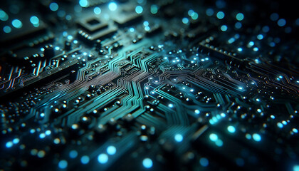 Obraz premium Futuristic Glowing Circuit Board