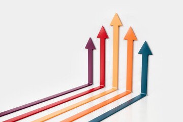 Colorful Upward Arrows Symbolizing Growth and Progress