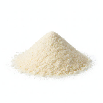 Onion Powder Off-White Fine Granules Isolated on White Background
