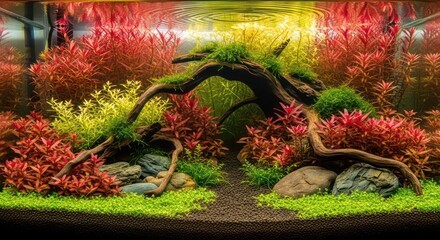 Captivating Underwater Plants Aquarium Landscape.