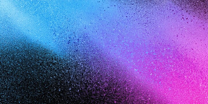 Colorful spray paint effect, gradient from blue to pink on a dark texture