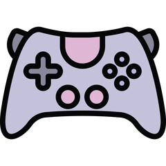 Modern Digital Video Game Controller With Pink Accents And D Pad Isolated On Transparent Background