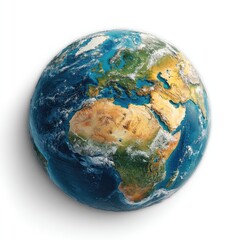 Earth view from space, showing Africa, Europe, and oceans, sunlit