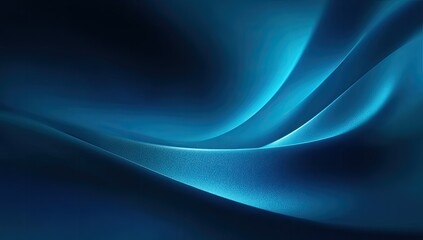 Flowing blue abstract shapes with bright edges creating a sense of depth