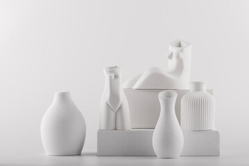 white vases