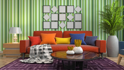 Illustration of the living room interior